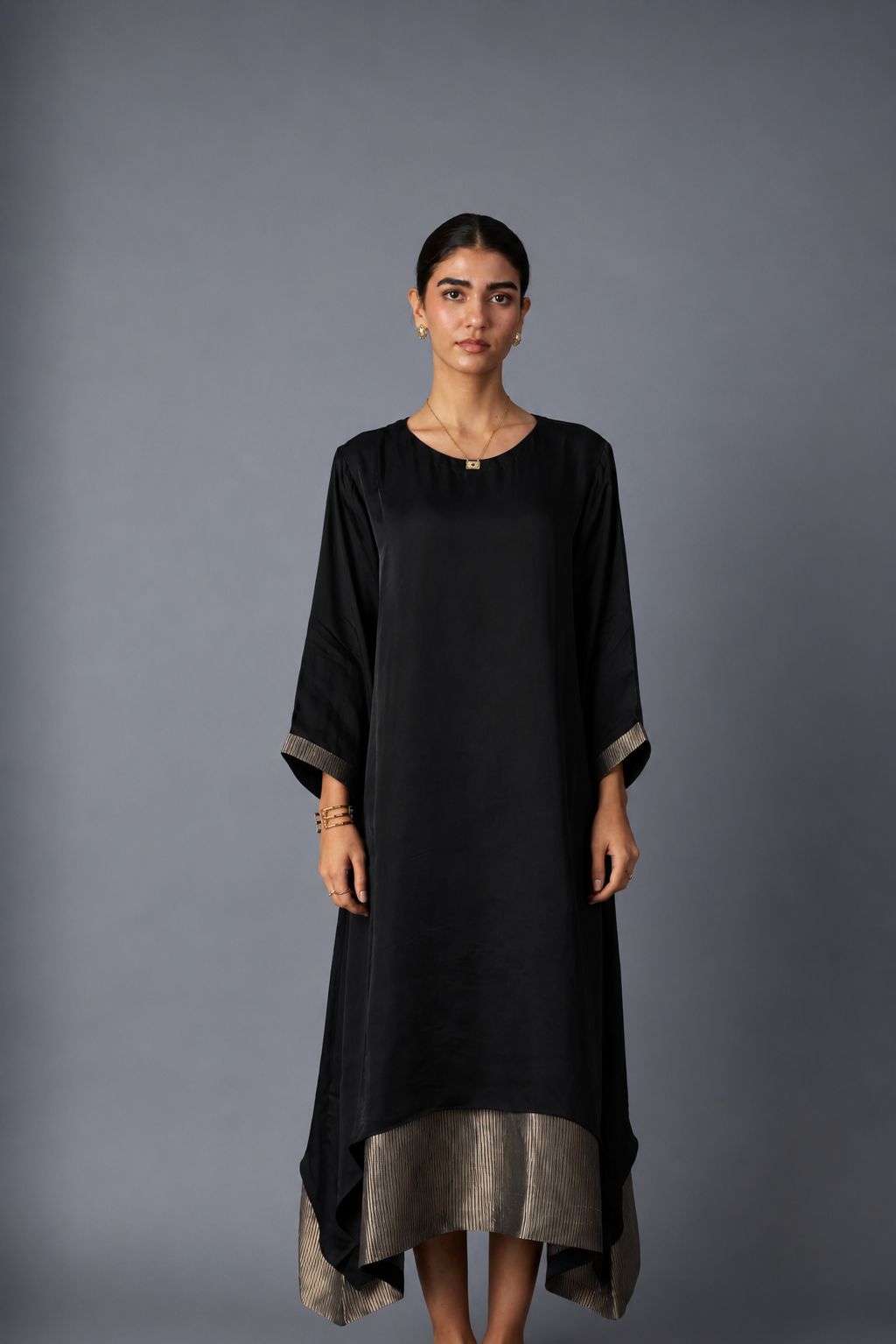CHAMELI DRESS WITH SLEEVE BLACK