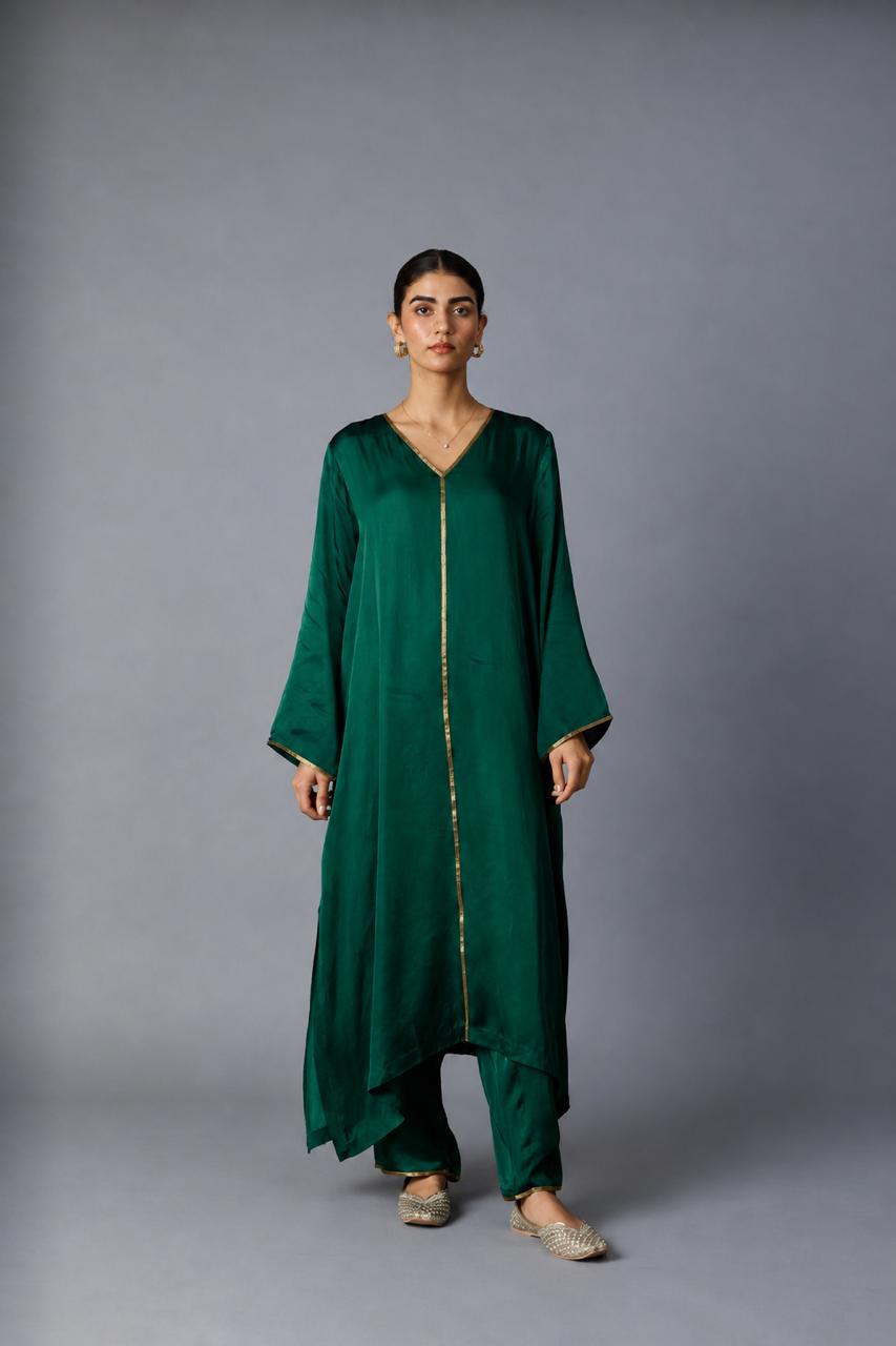 FIROZA KURTA SET - GREEN (SET OF 3PCS)
