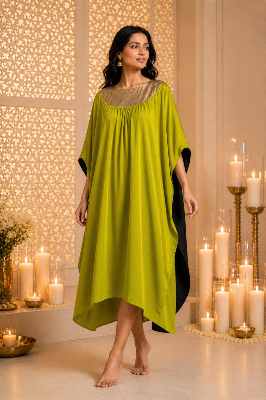 HAAR KAFTAN LIME GREEN & BLACK – Vasstram