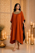 HAAR KAFTAN RUST & BLACK