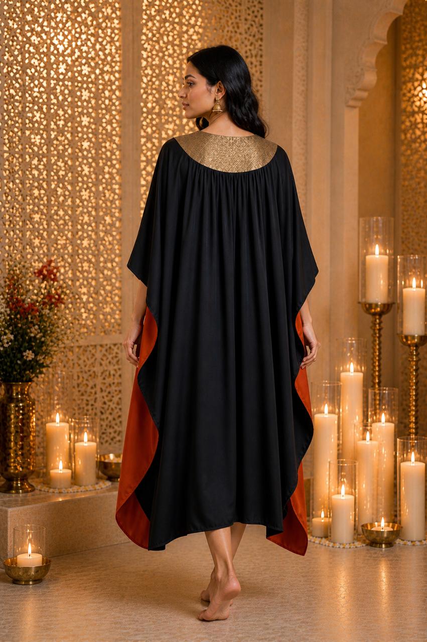 HAAR KAFTAN RUST & BLACK