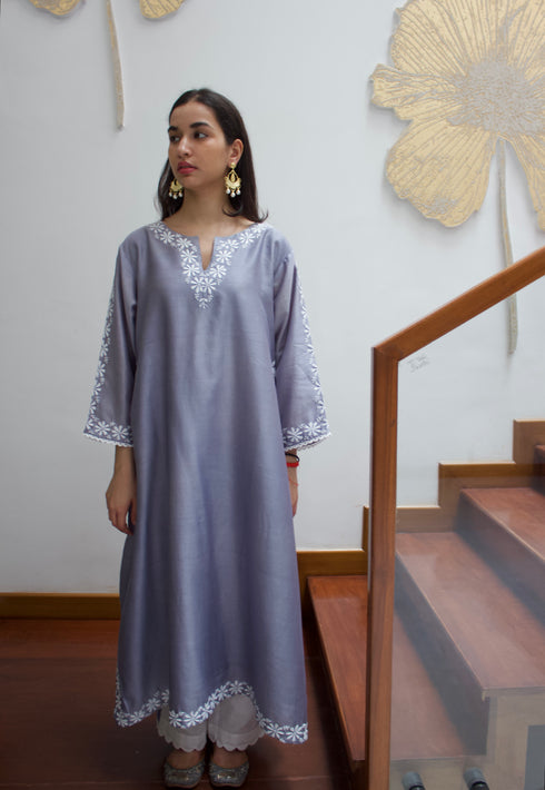 BLUE ASYMMETRICAL KURTA