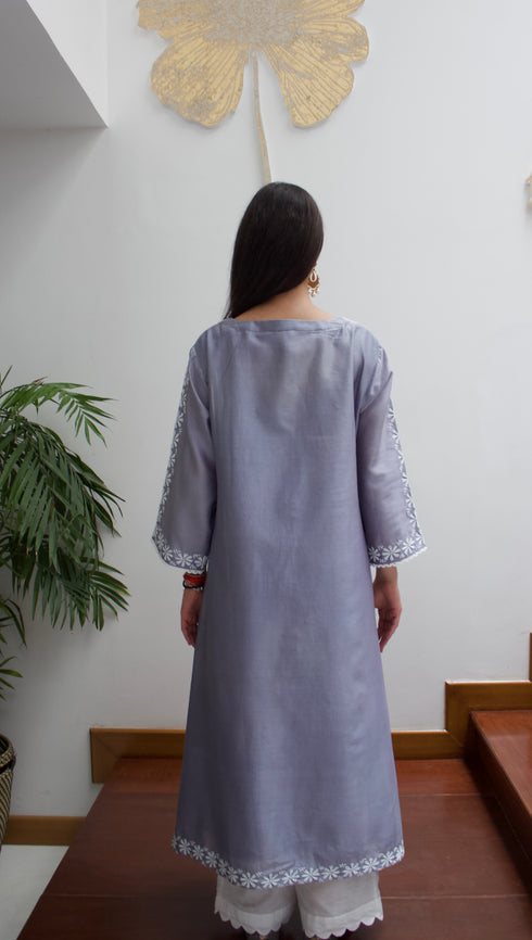 BLUE ASYMMETRICAL KURTA