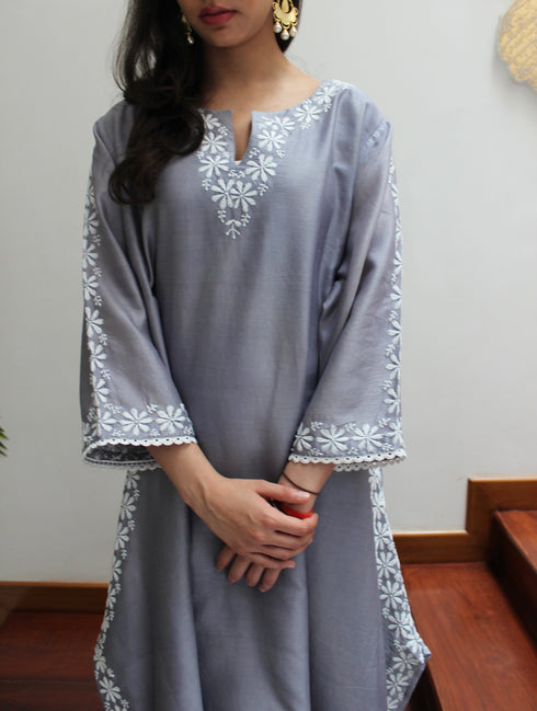 BLUE ASYMMETRICAL KURTA