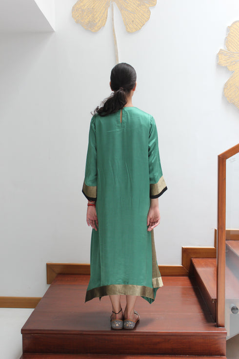 KAMAL ASYMMETRICAL TUNIC -GREEN