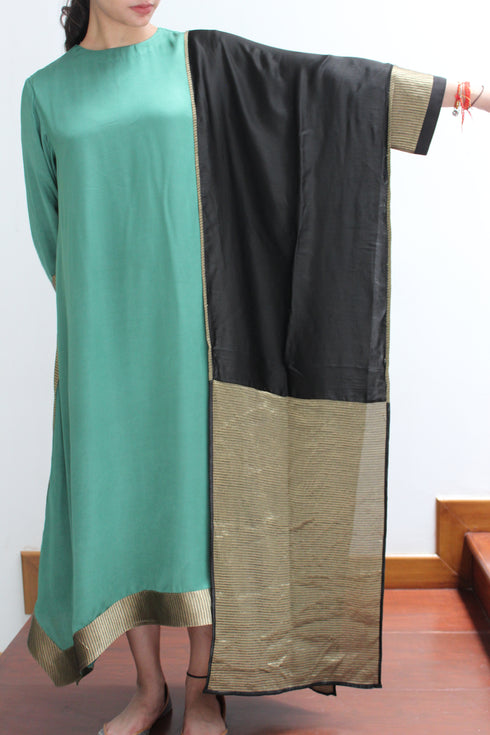 KAMAL ASYMMETRICAL TUNIC -GREEN