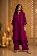 MEHER KURTA SET PURPLE  (SET OF TWO)