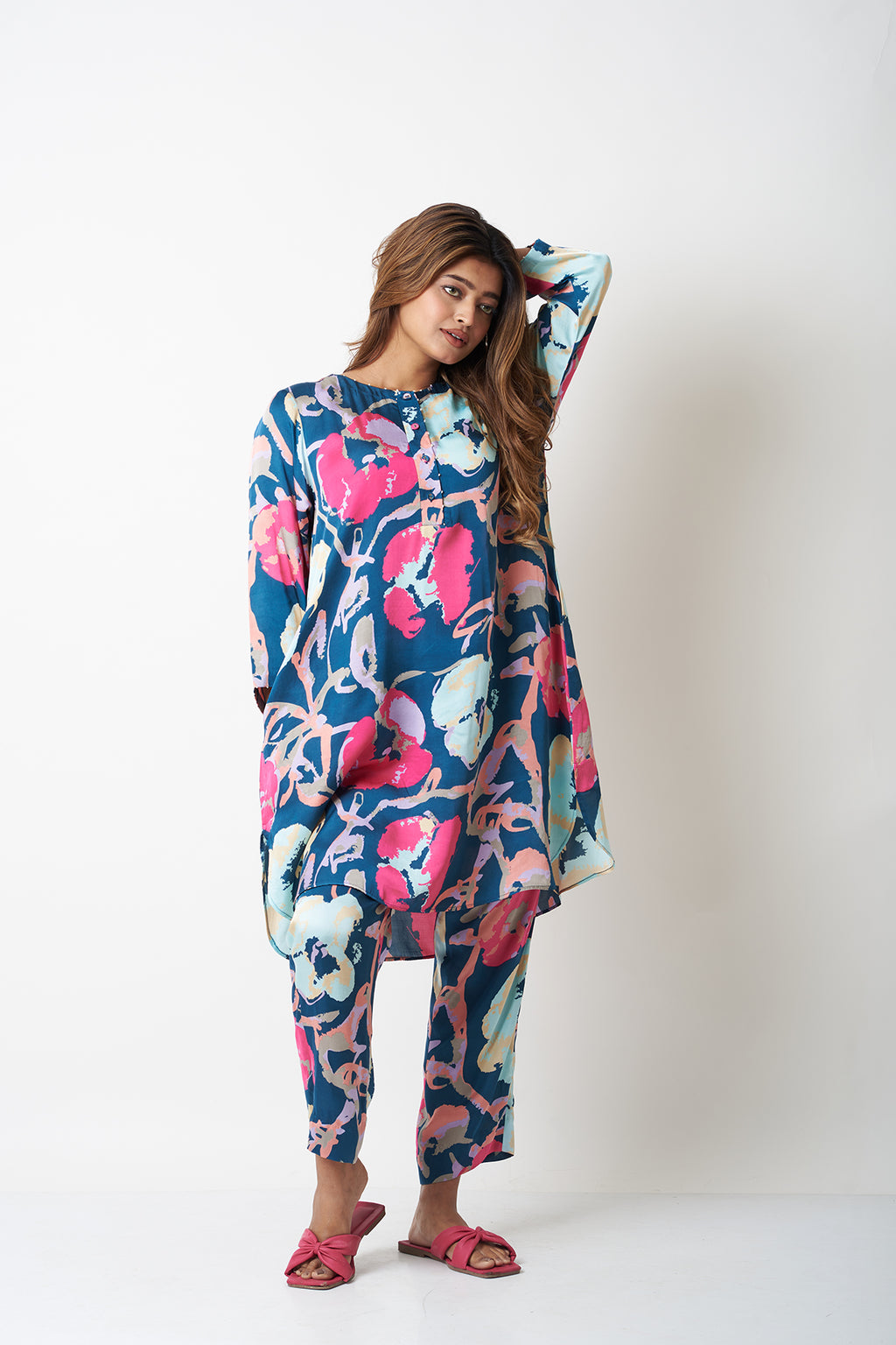SHORT LENGTH CO-ORD SET - TEAL BLUE
