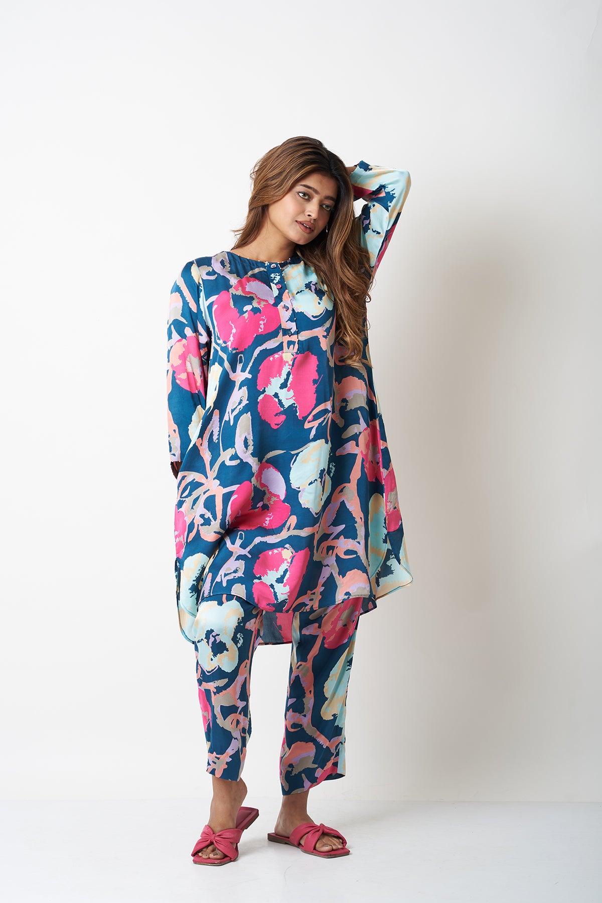 SHORT LENGTH CO-ORD SET - TEAL BLUE