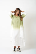 OMBRE LAYERED DRESS - GREEN