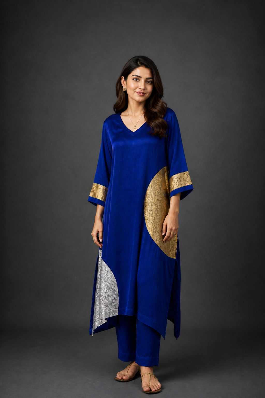RANGOLI KAFTAN ROYAL BLUE   (SET OF TWO)