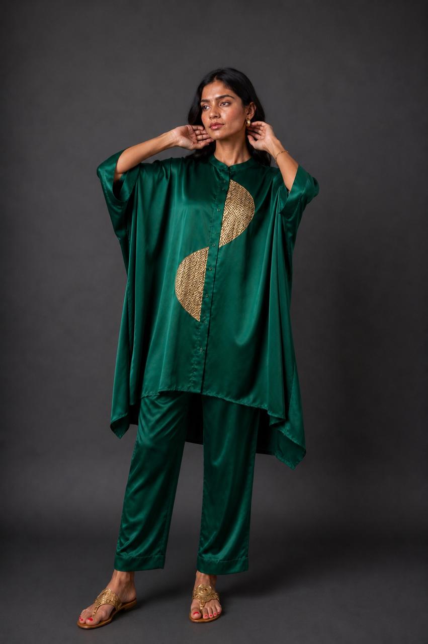 ZOHA ANTI  FIT SHIRT SET GREEN (SET OF TWO PCS)