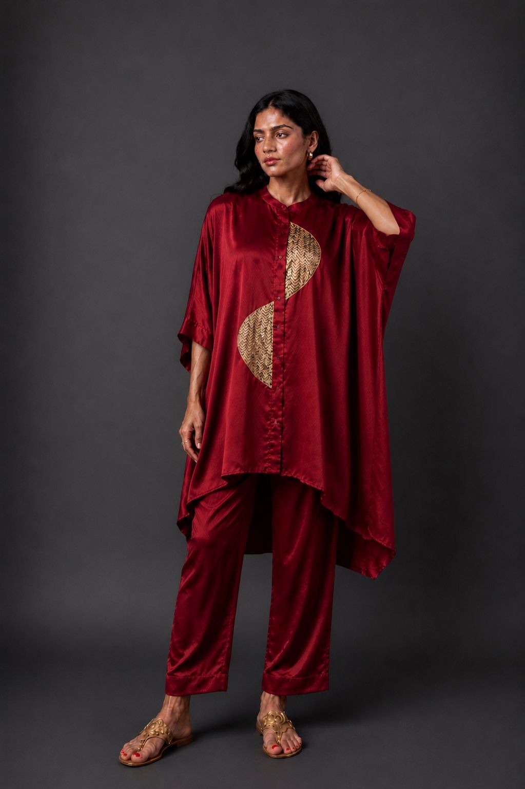 ZOHA ANTI  FIT SHIRT RED SET (SET OF TWO PCS)