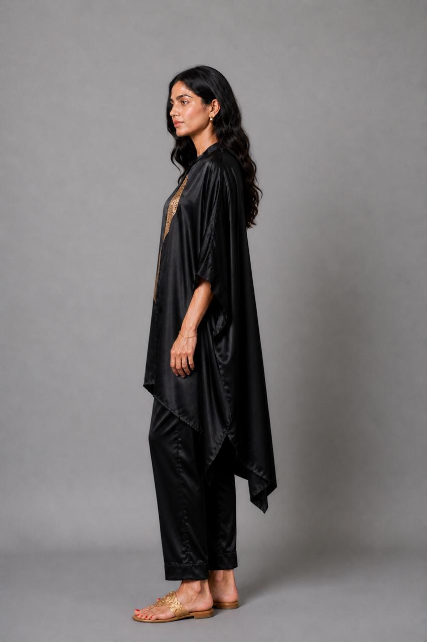 ZOHA ANTI  FIT SHIRT BLACK SET (SET OF TWO PCS)