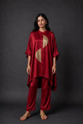 ZOHA ANTI  FIT SHIRT RED SET (SET OF TWO PCS)