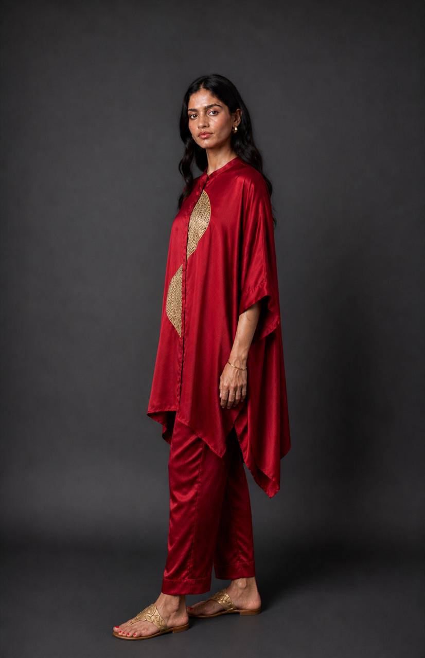 ZOHA ANTI  FIT SHIRT RED SET (SET OF TWO PCS)