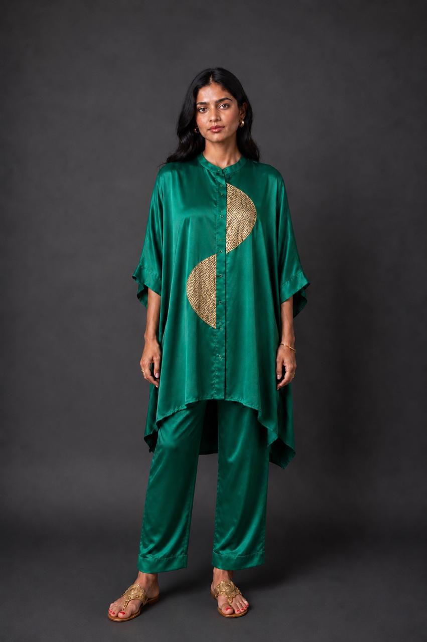 ZOHA ANTI  FIT SHIRT SET GREEN (SET OF TWO PCS)