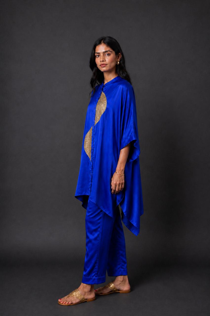 ZOHA ANTI  FIT SHIRT SET ROYAL BLUE  (SET OF TWO PCS)
