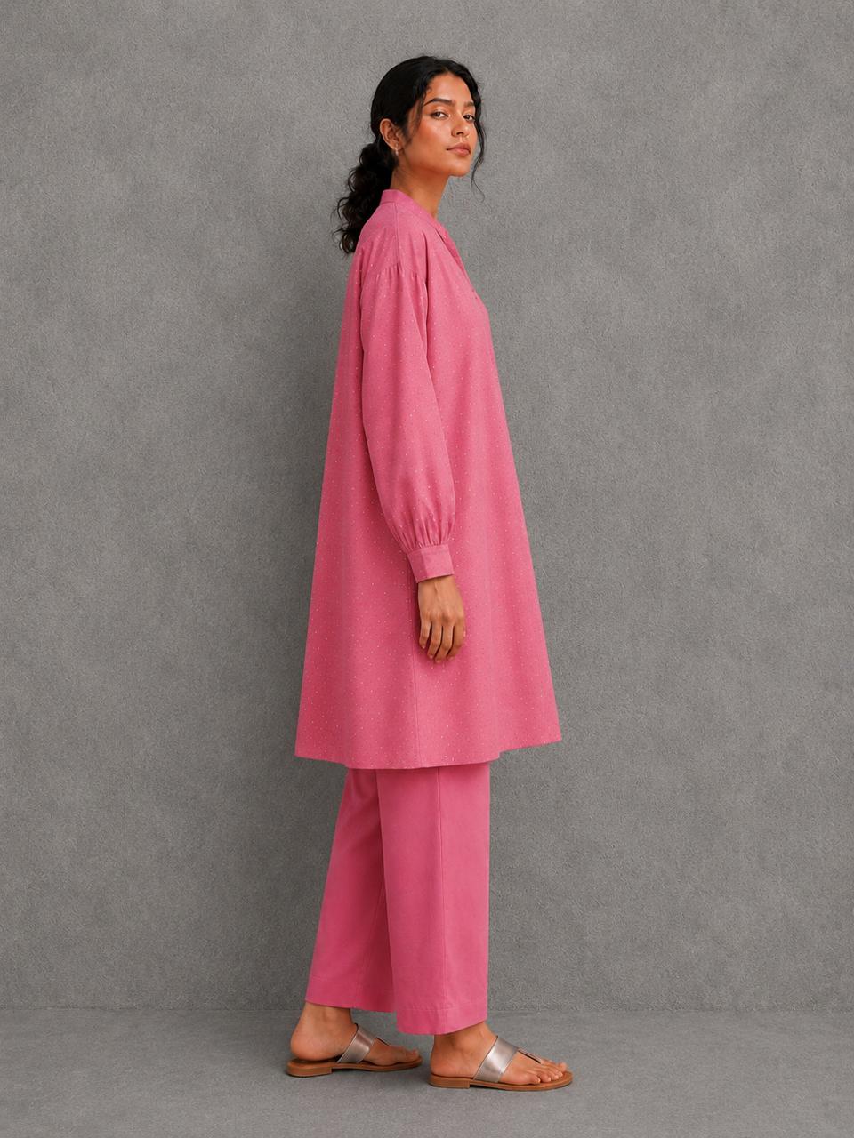 BASANT CO-ORD SET PINK (SET OF TWO PCS)