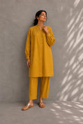 BASANTI CO-ORD SET MUSTARD YELLOW  (SET OF TWO PCS)
