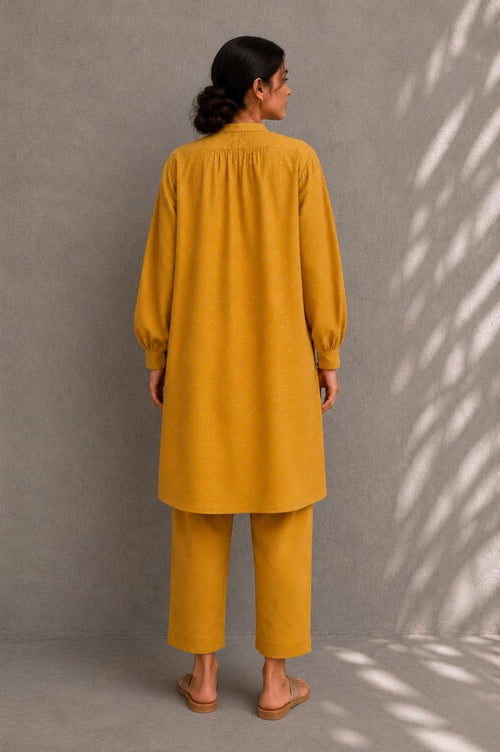 BASANTI CO-ORD SET MUSTARD YELLOW  (SET OF TWO PCS)