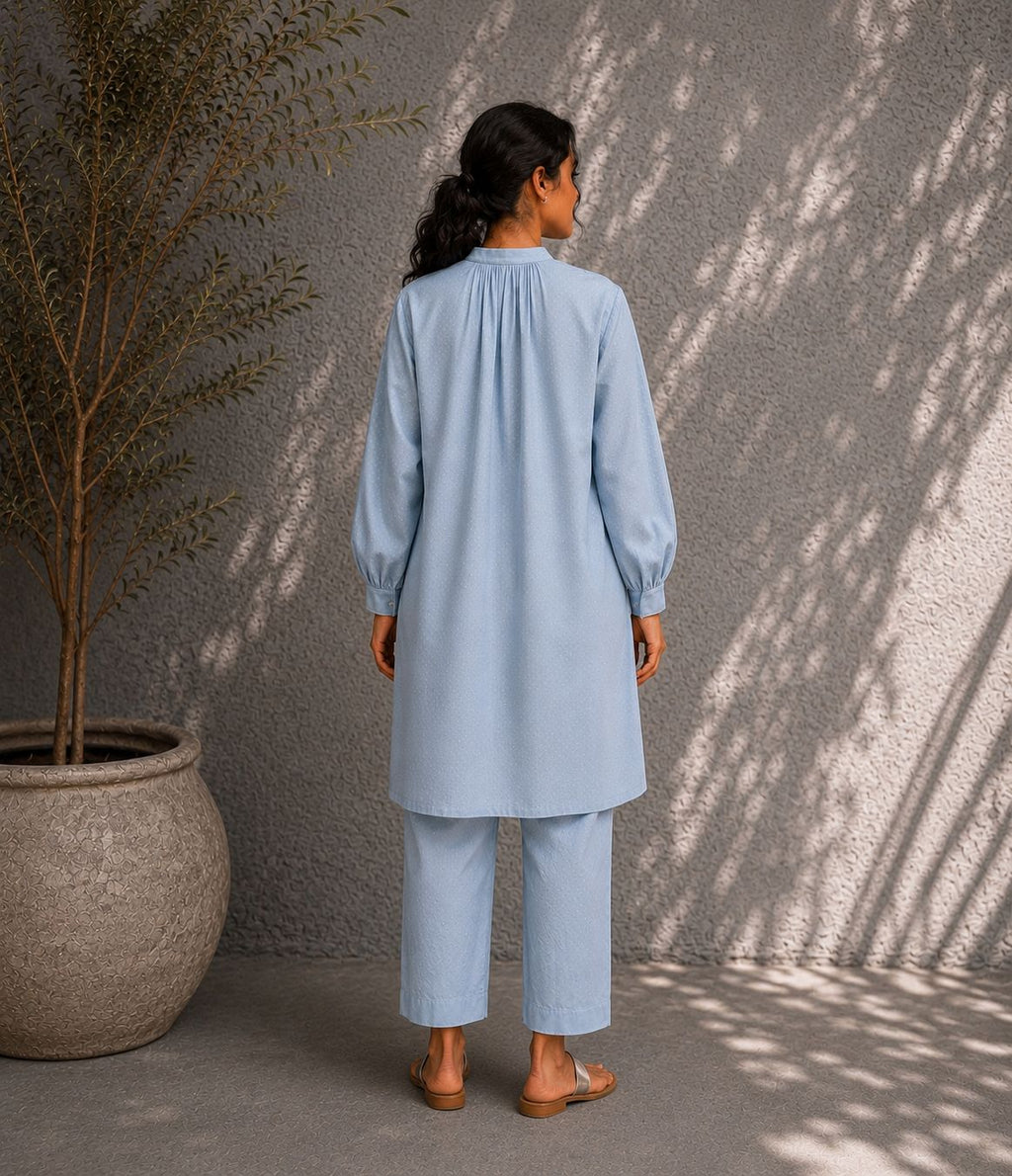 BASANT CO-ORD SET ICE BLU (SET OF TWO PCS)