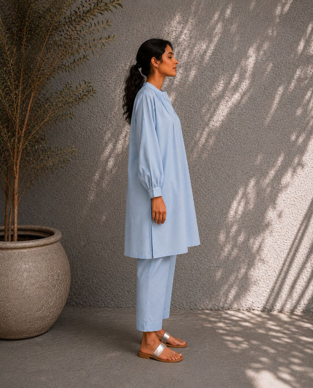 BASANT CO-ORD SET ICE BLU (SET OF TWO PCS)