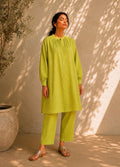 BASANT CO-ORD SET LIME GREEN (SET OF TWO PCS)