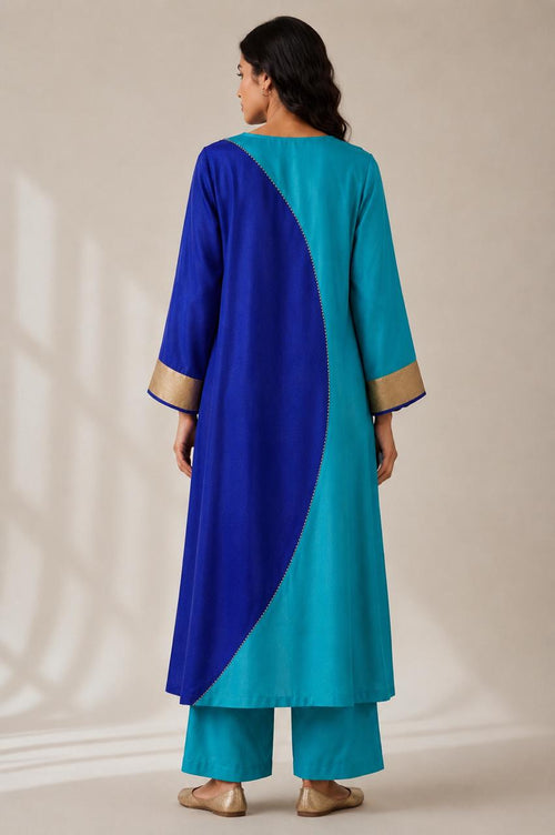 CHAAND KURTA SET TURQ & ROYAL BLUE (SET OF TWO)
