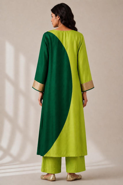 CHAAND KURTA SET LIME & EMERALD (SET OF TWO)