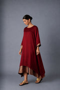 CHAMELI DRESS WITH SLEEVE MAROON