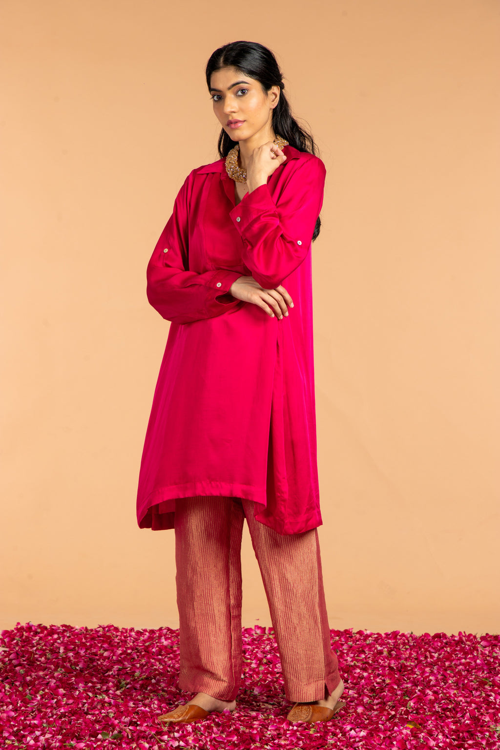 BASIC COLLARED KURTA-CO-ORD SET  (2PC SET)