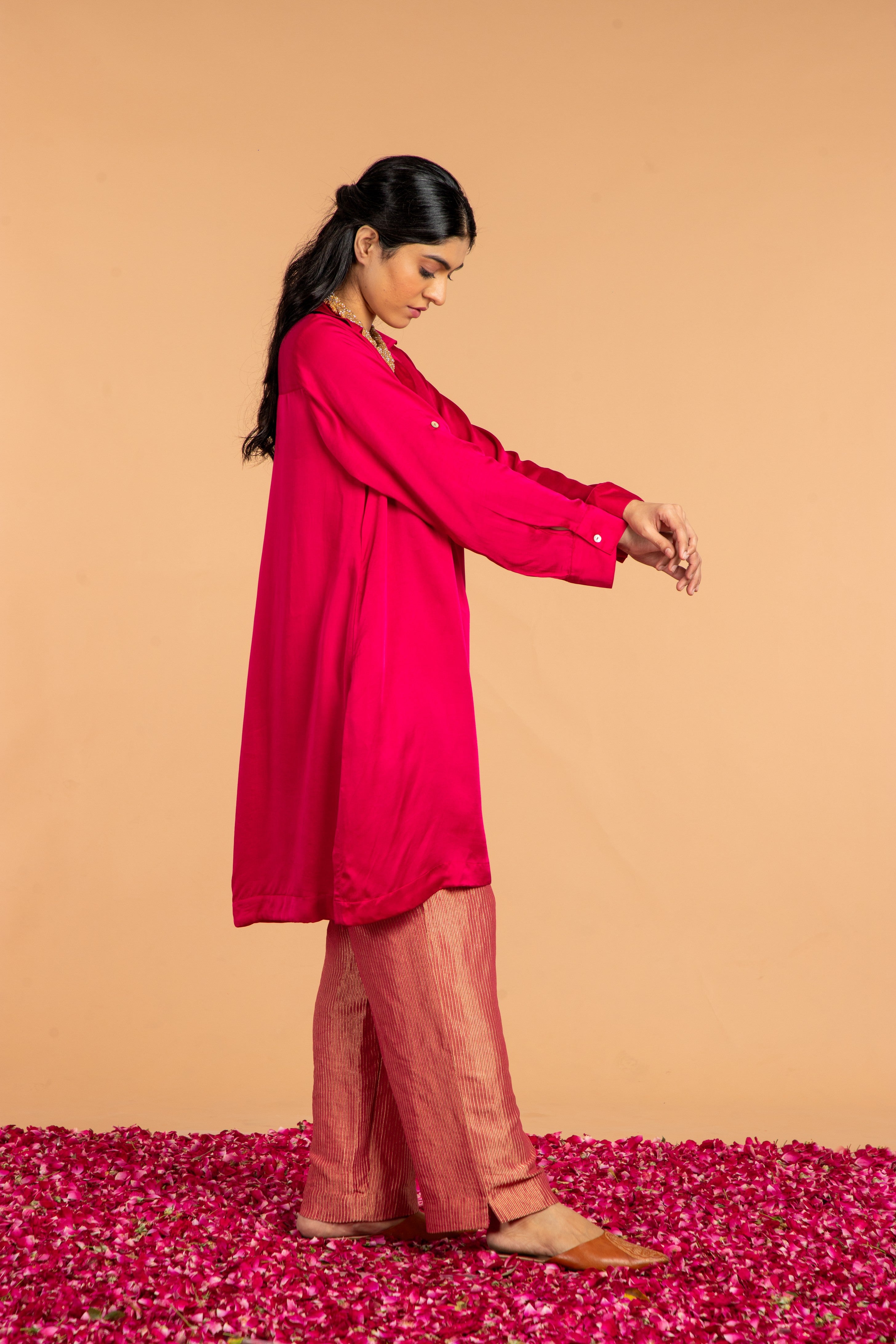 BASIC COLLARED KURTA-CO-ORD SET  (2PC SET)