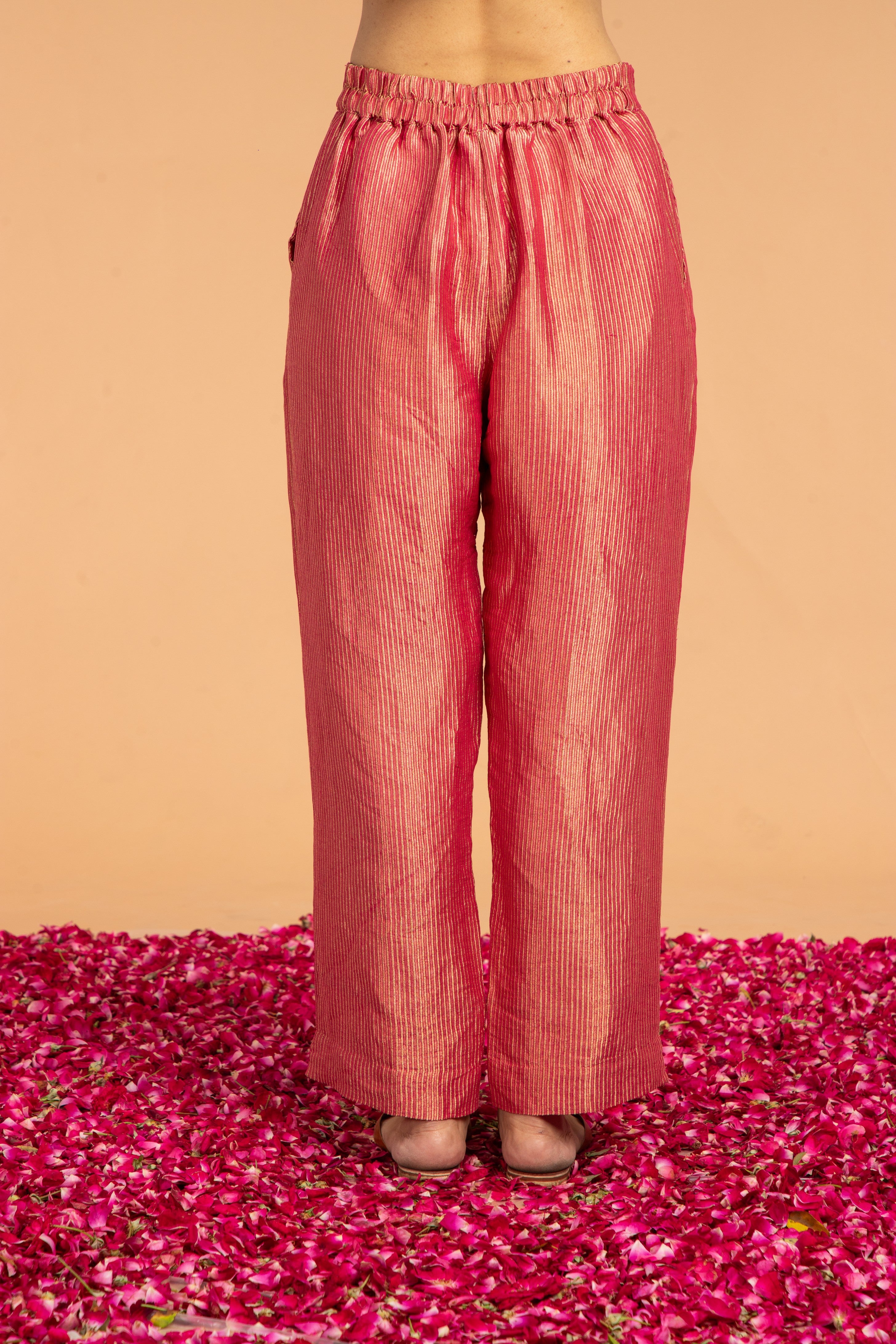 ZARI STRIPES PANTS - MAGENTA