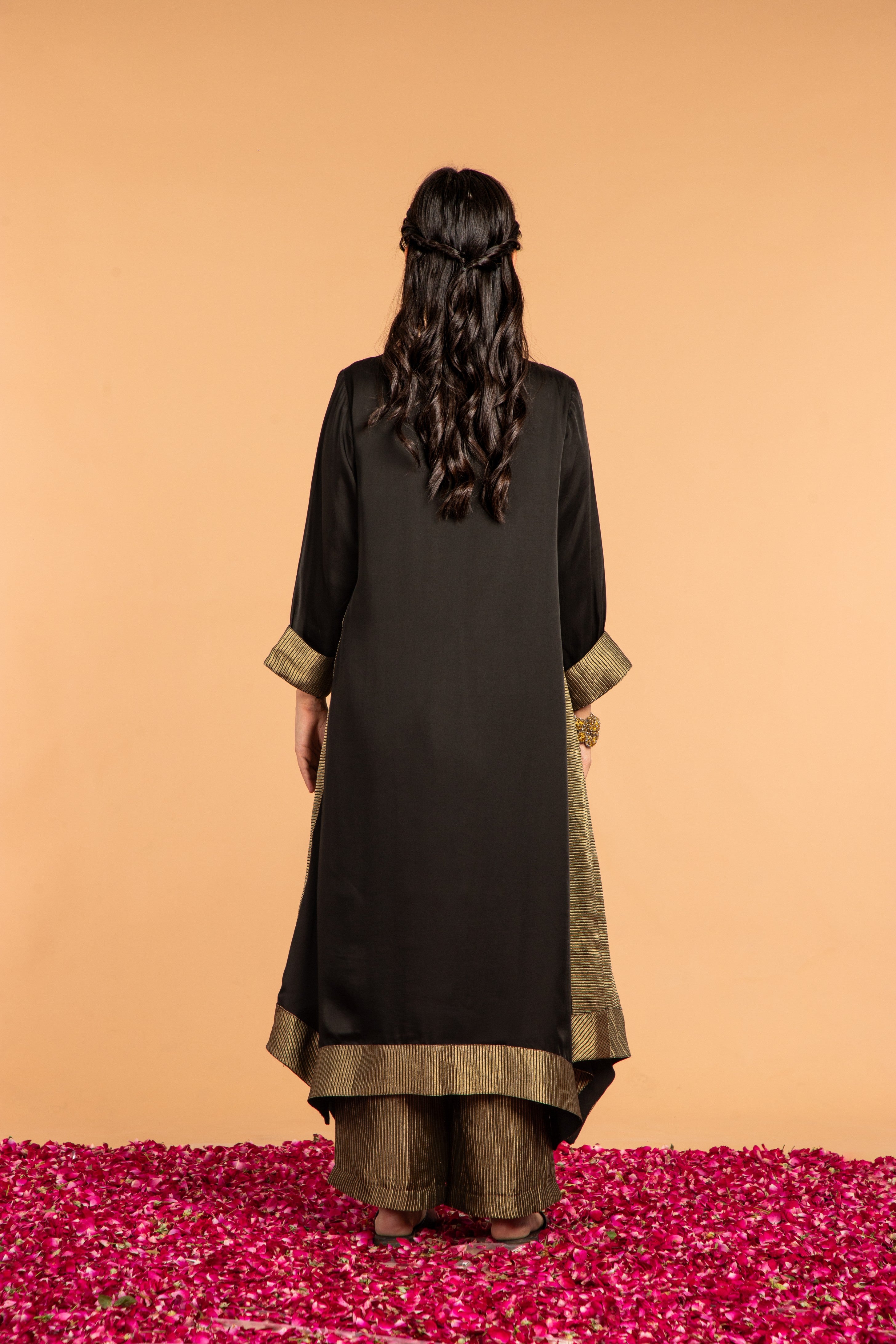KAMAL ASYMMETRICAL  TUNIC- BLACK