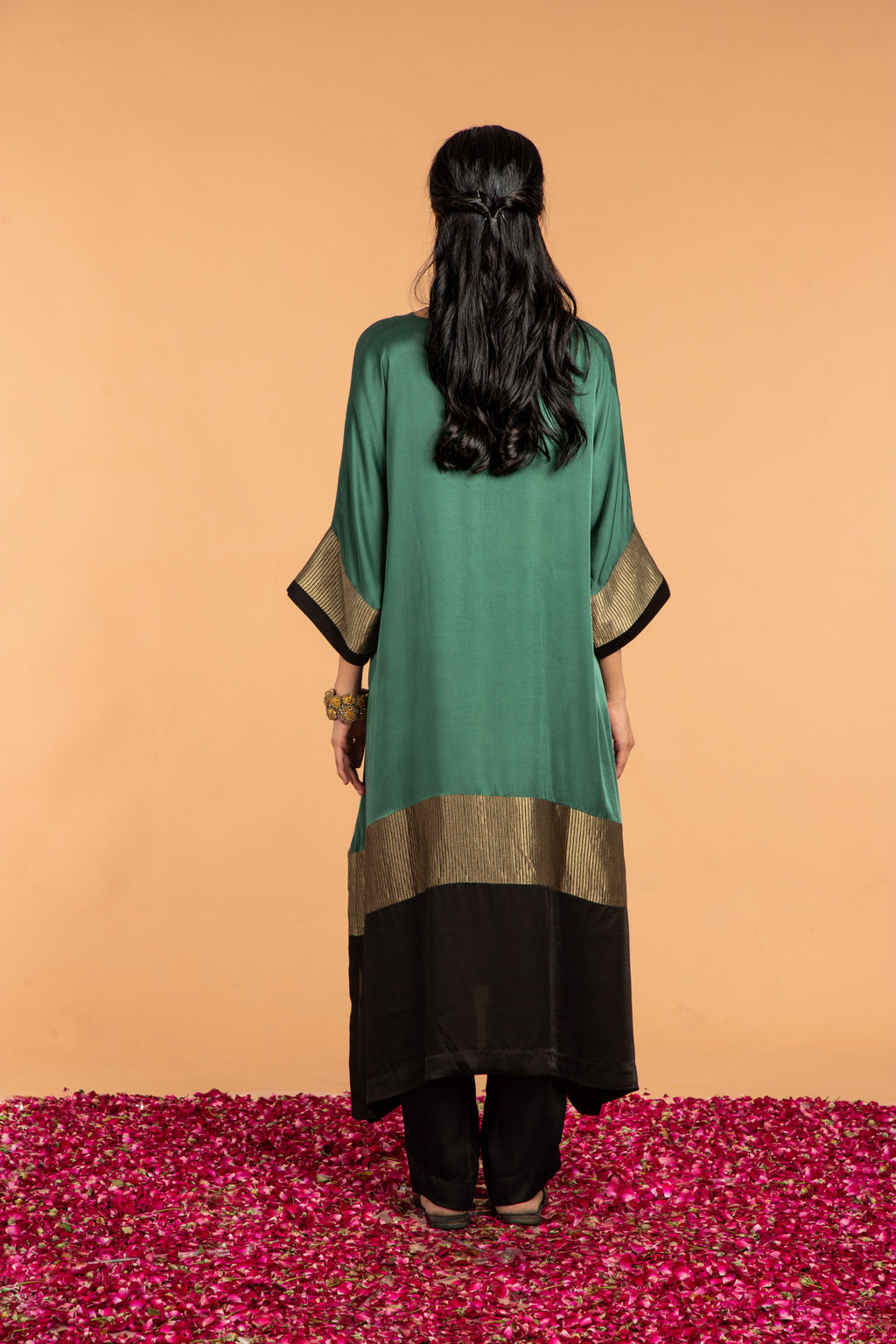 HEENA KAFTAN -GREEN CO-ORD SET (2PC SET)