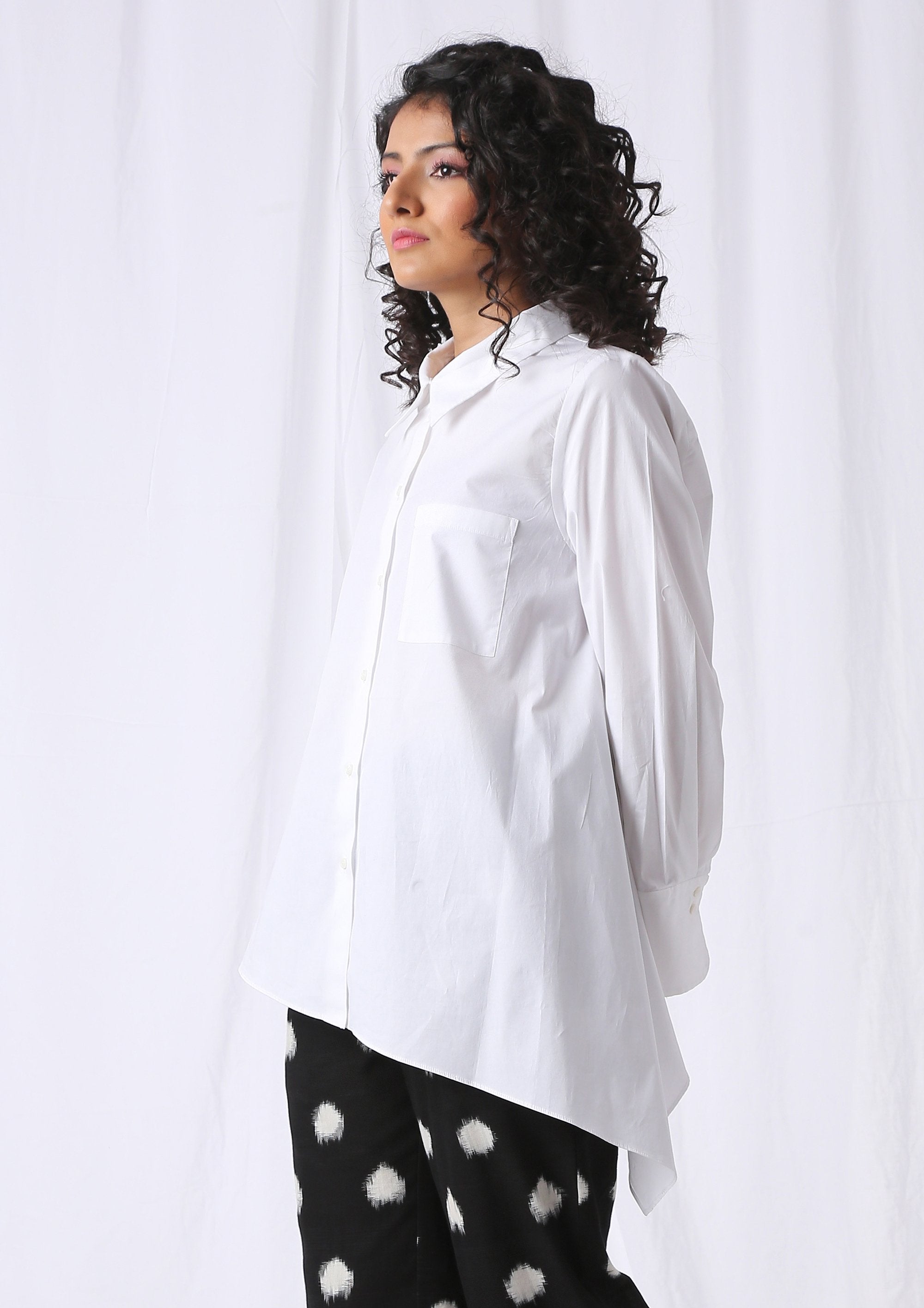 HIGH LOW POINTED SHIRT