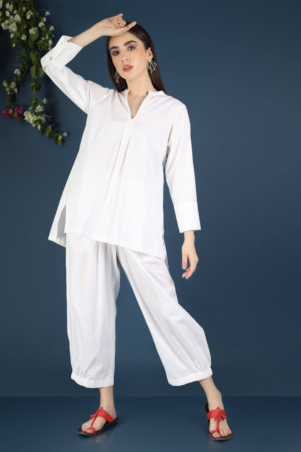 WHITE CO-ORD SET SHORT