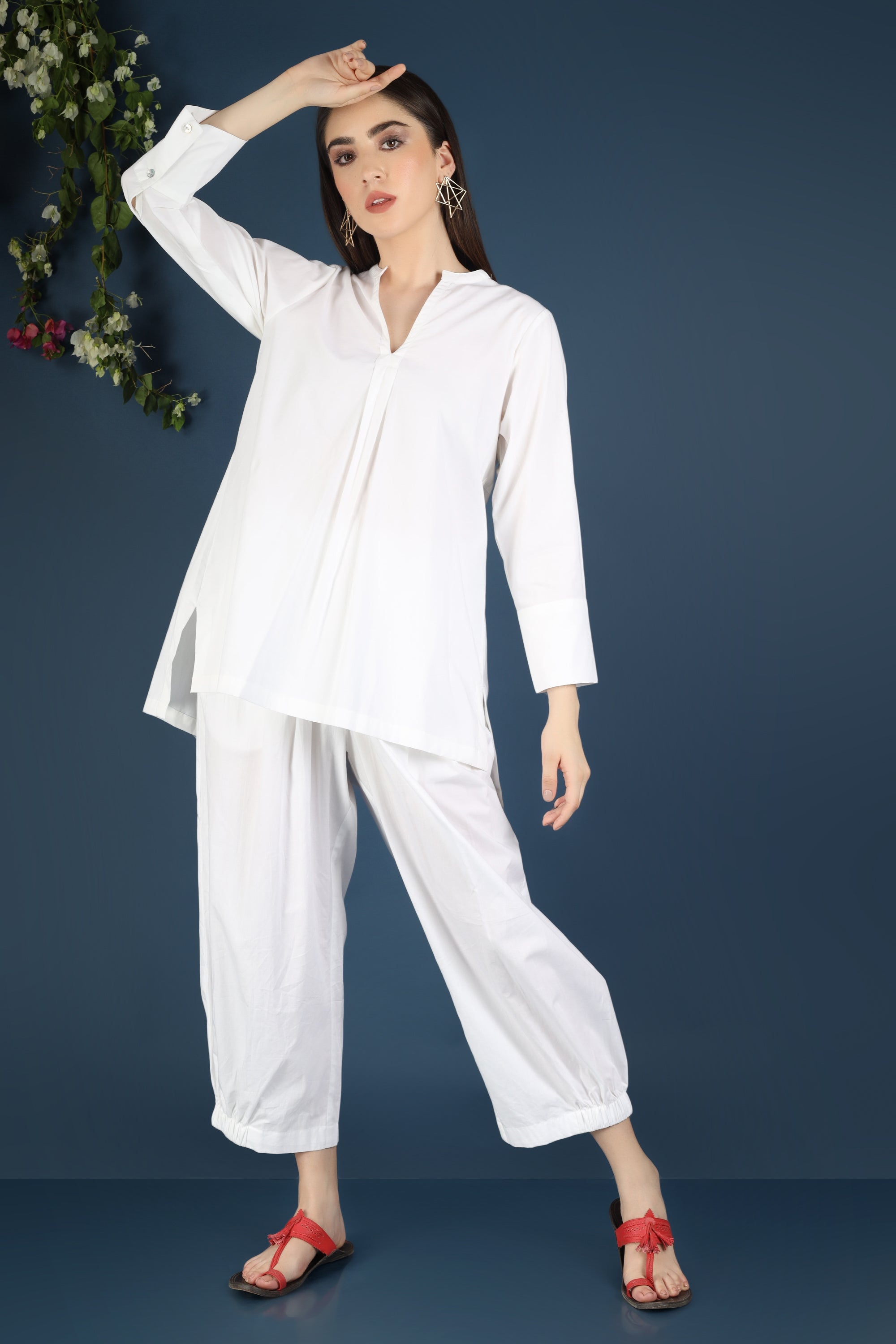 WHITE CO-ORD SET SHORT