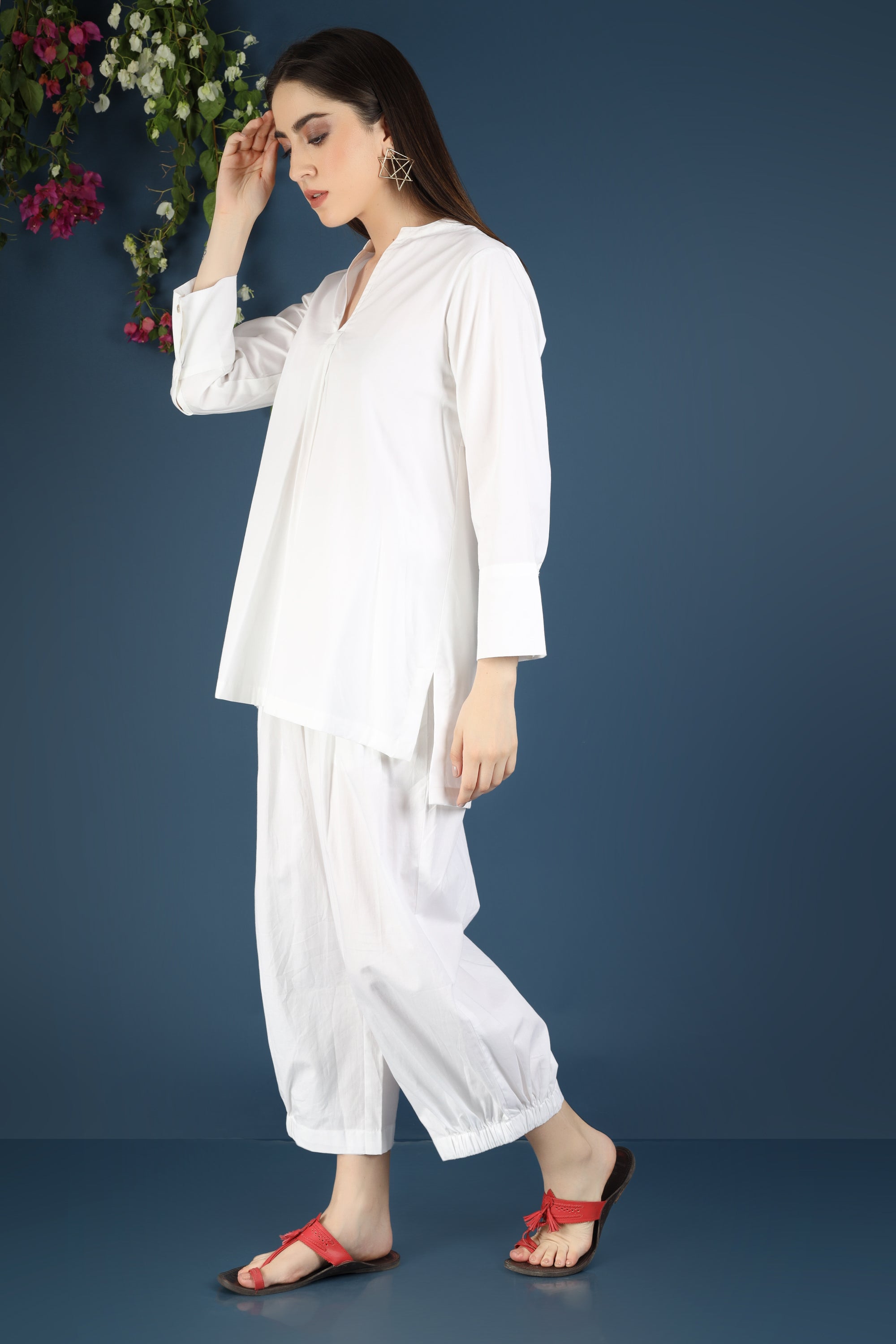 WHITE CO-ORD SET SHORT