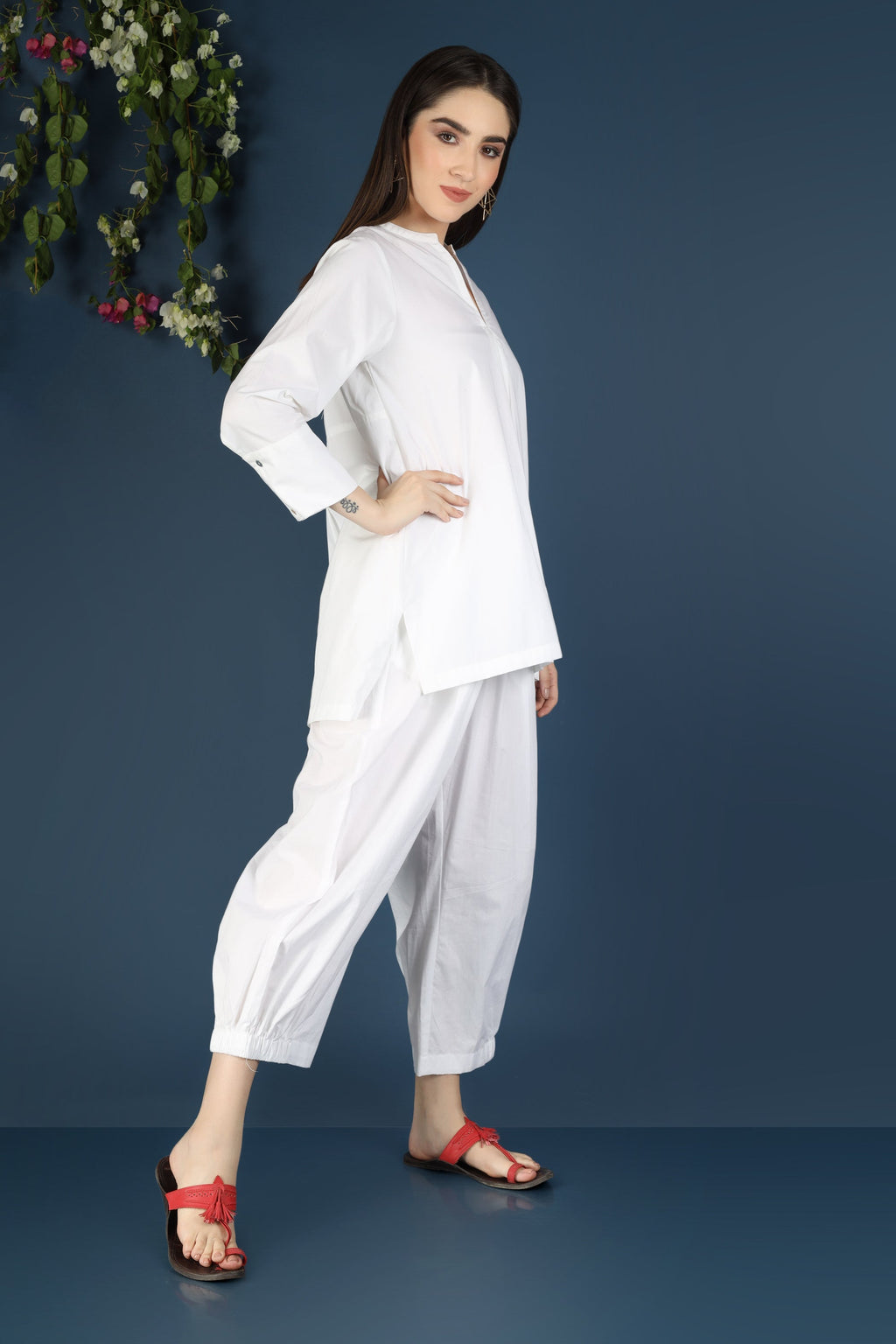 WHITE CO-ORD SET SHORT
