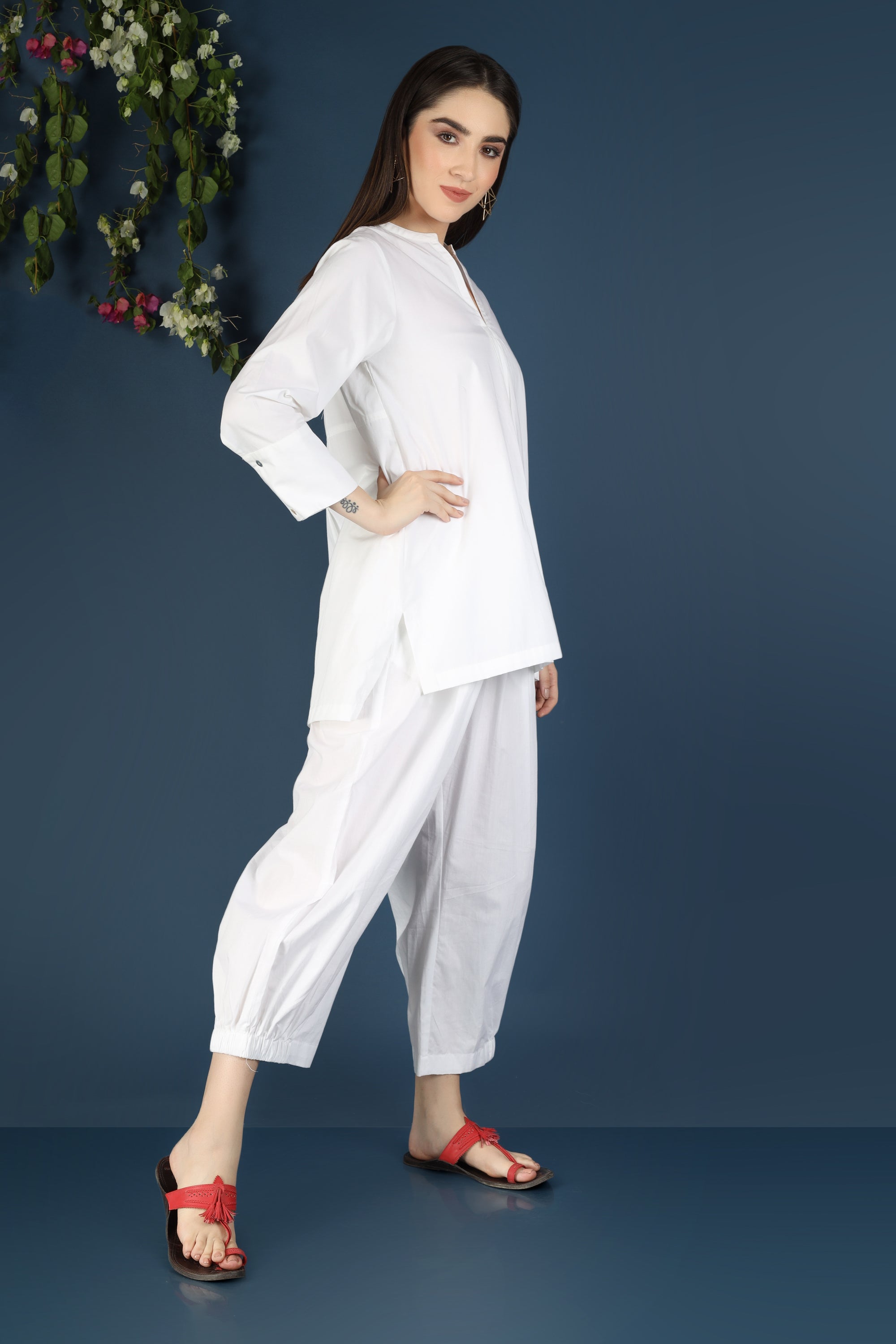 WHITE CO-ORD SET SHORT