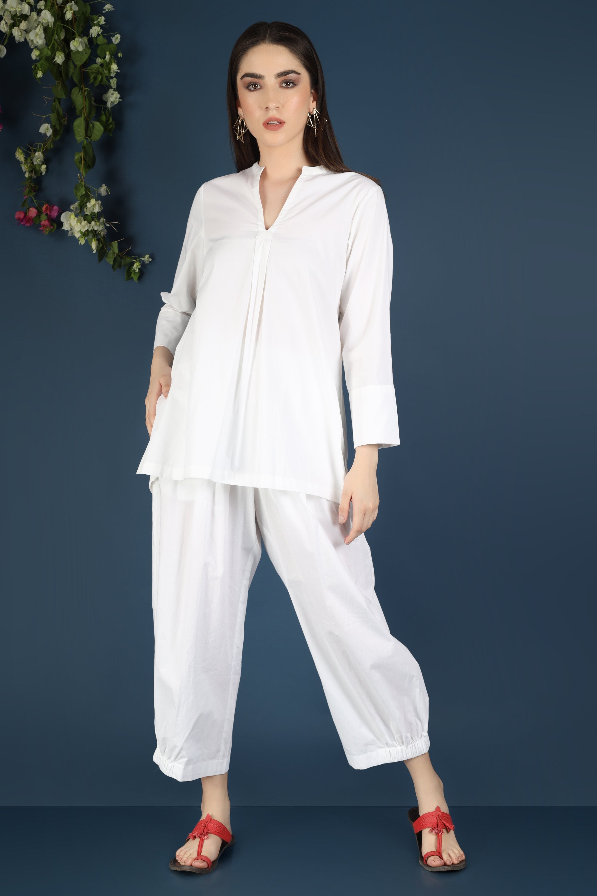 WHITE CO-ORD SET SHORT