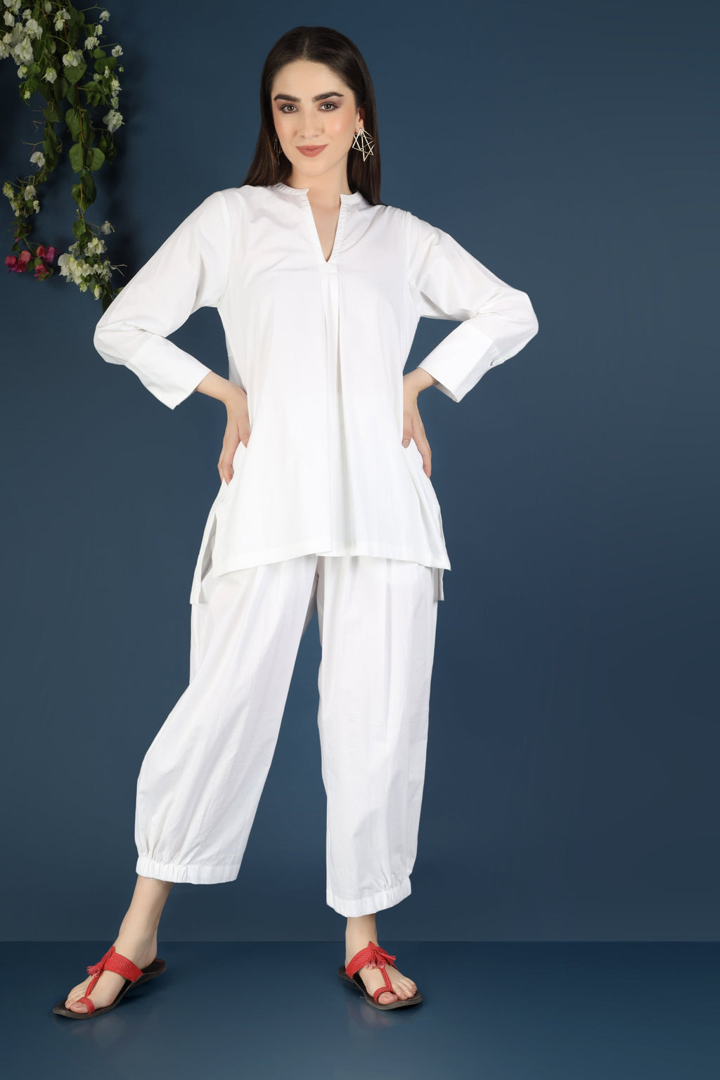 WHITE CO-ORD SET SHORT