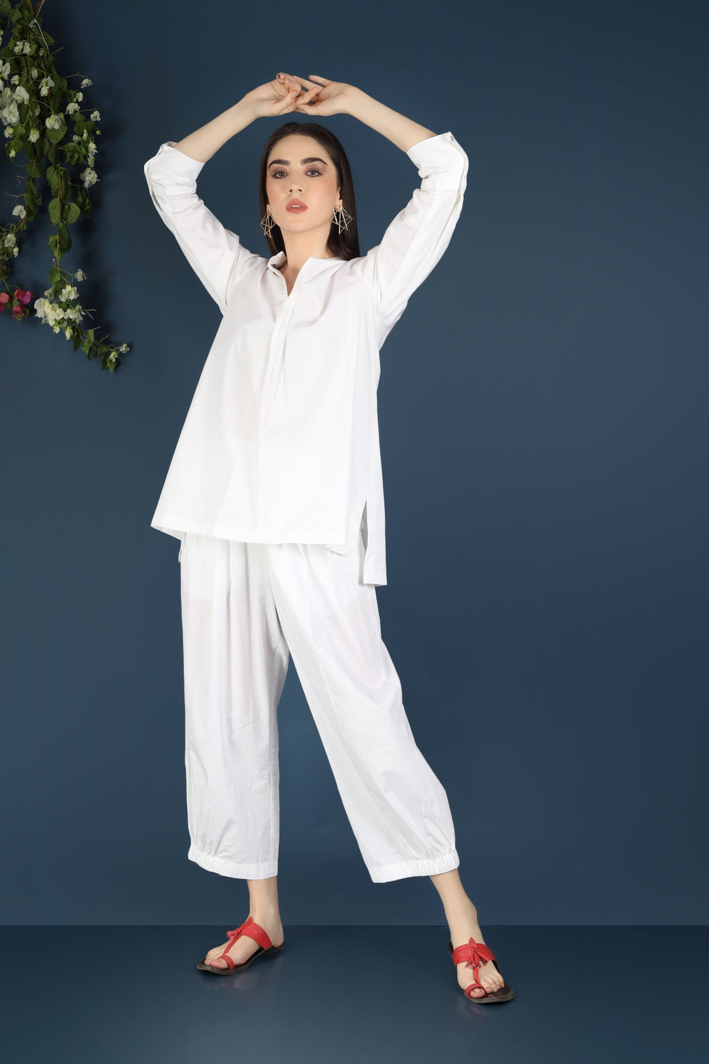 WHITE CO-ORD SET SHORT