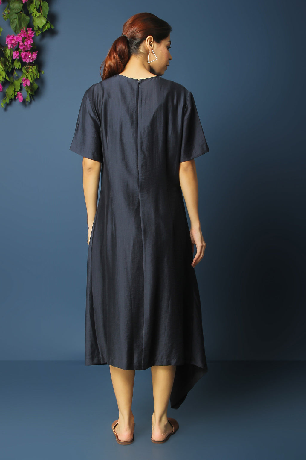 FRONT KNOT DRAPE DRESS