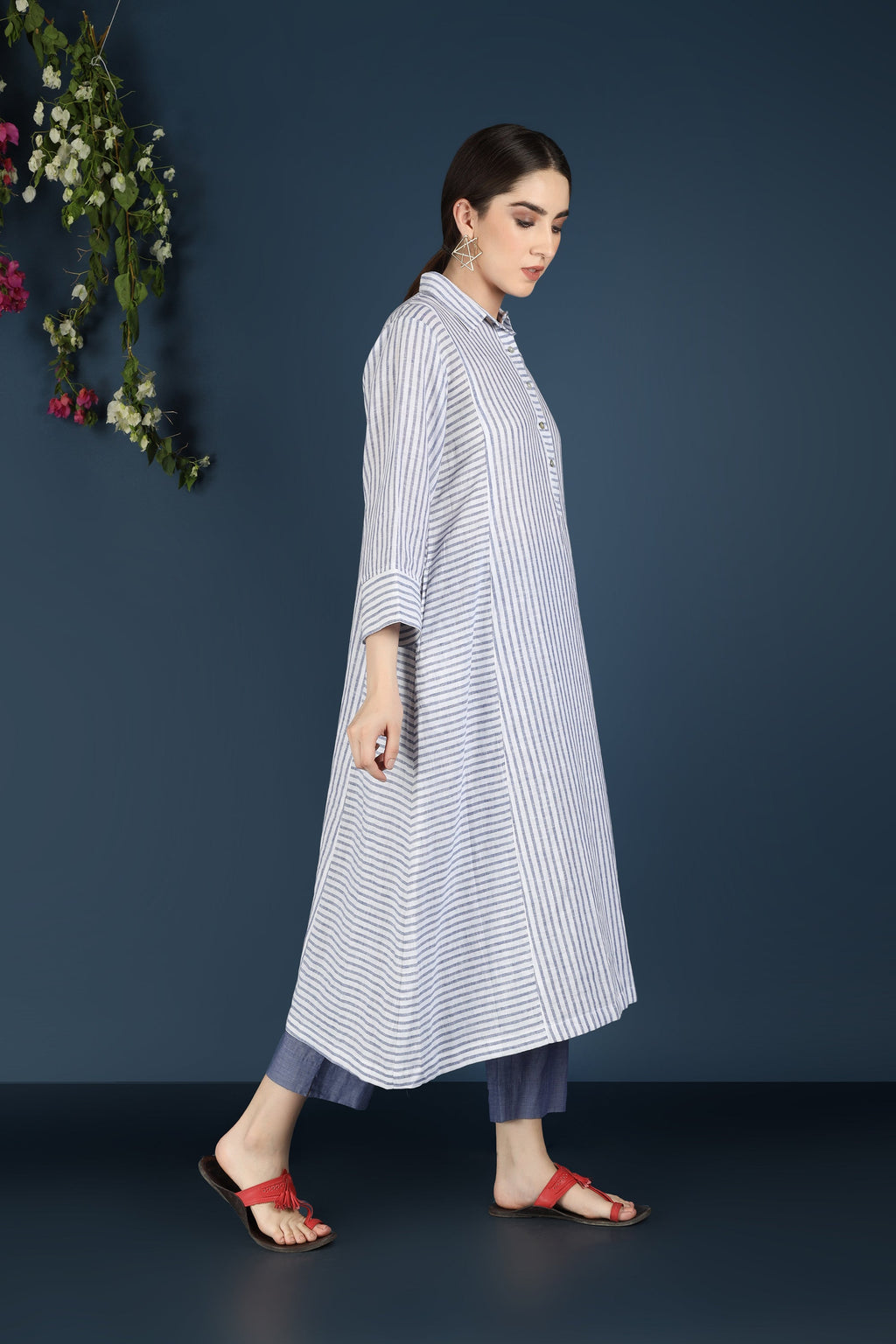 BLUE STRIPED KURTA CO-ORD SET
