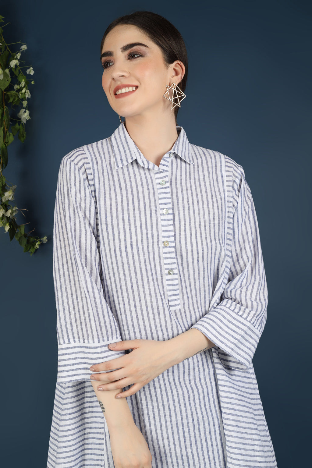 BLUE STRIPED KURTA CO-ORD SET