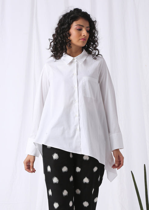 HIGH LOW POINTED SHIRT