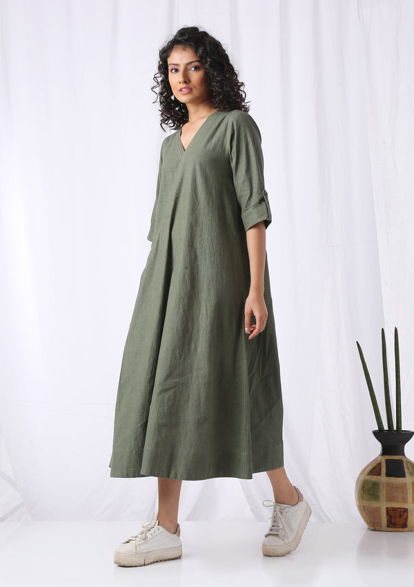 SLOUCHY DRESS - OLIVE